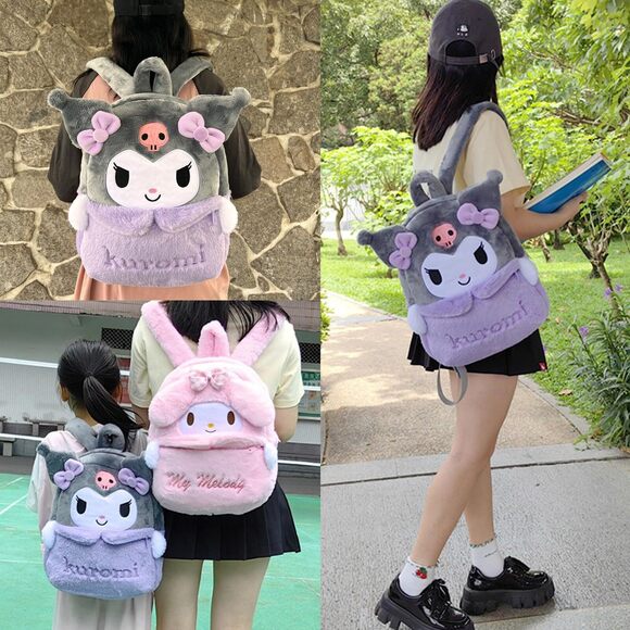 3638 Anime Plush Teens Girls Backpack Cartoon Rabbit Stuffed Backpack main image 2
